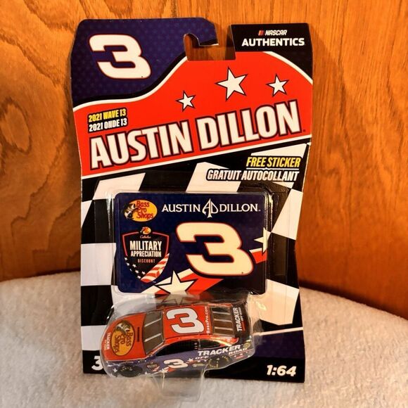 Nascar Other - Austin Dillon 2021 Nascar Authentics # 3 Bass Pro Shops 1:64 Diecast Wave 13